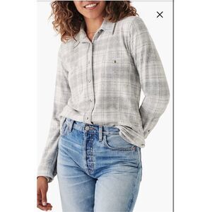 Faherty Legend Plaid Flannel Button-Up Shirt size small shacket